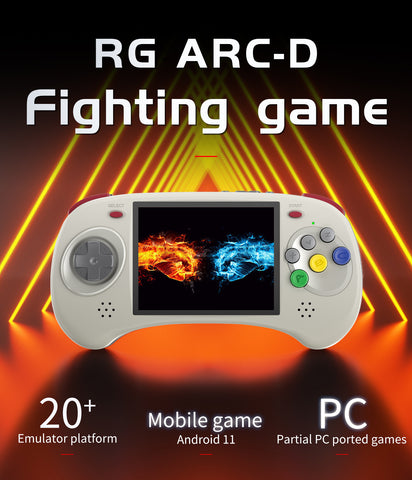 RG ARC D Dual OS Retro Video Handheld Game Console Linux Android 11 System RK3566 64Bit Game Player 4’’ IPS Screen with 128G TF Card