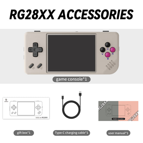 RG28XX Retro Handheld Game Console 2.83 inch 640*480 IPS Screen Linux System 3100mAh
