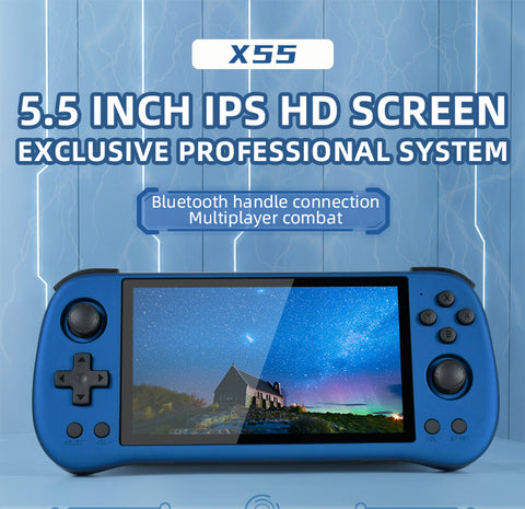 Powkiddy X55 Handheld Game Console 5.5-Inch IPS Screen Retro Video Game Player