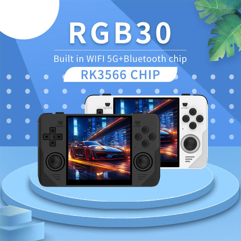 Powkiddy RGB30 Retro Handheld Game Console 4-Inch HD RK3566 CPU 16+64G Retro  Portable Video Game Consoles