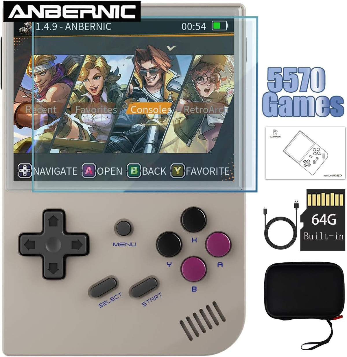ANBERNIC RG35XX Retro Handheld Gaming Console 3.5-Inch Retro Gaming System