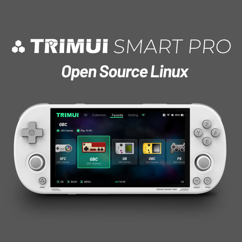 TRIMUI Smart PRO Handheld Game Console, Retro Handheld Game Console, 4.96-inch IPS Screen Portable Video Game Console 64G Gifts for Adults and Children